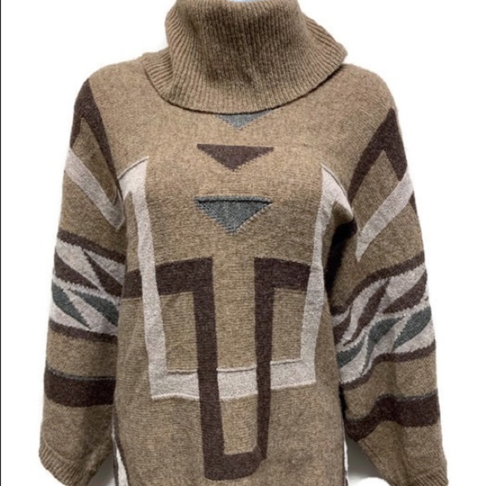 Lauren Ralph Lauren Wool Blend Turtleneck M Brown